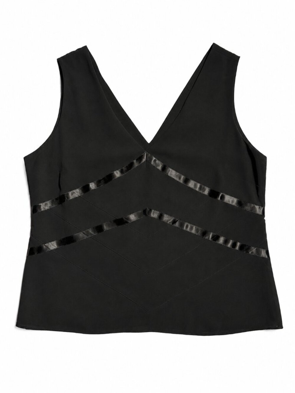 Axcess Liz Claiborne Women's Black Sleeveless V-Neck Blouse Tank Top Size 16
